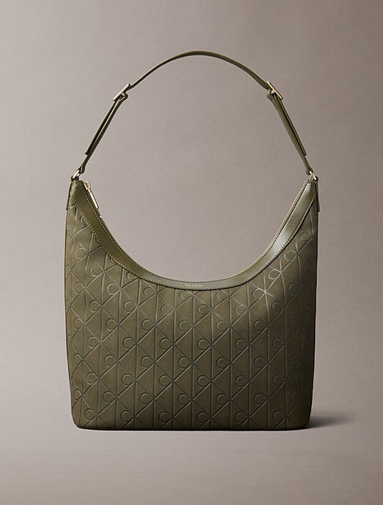 Calvin Klein Calvin Klein Kadın CK Logo Desenli Fermuarlı Ayarlanabilir Omuz Askılı Haki Çanta LV04F3881G-LI1