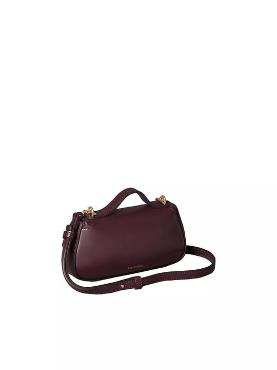 Calvin Klein Calvin Klein Kadın CK Logolu Çapraz Omuz Askılı Deri Fermuar Kapamalı Bordo Çanta LV04F3679G-BAP