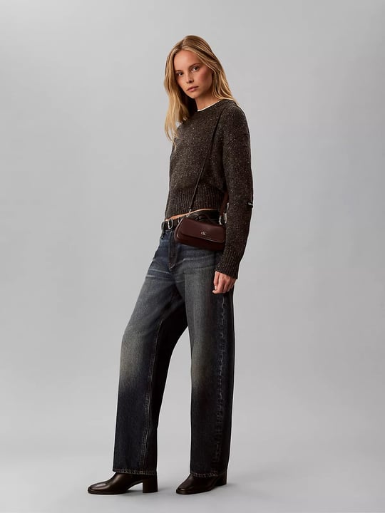 Calvin Klein Calvin Klein Kadın CK Logolu Çapraz Omuz Askılı Deri Fermuar Kapamalı Bordo Çanta LV04F3679G-BAP