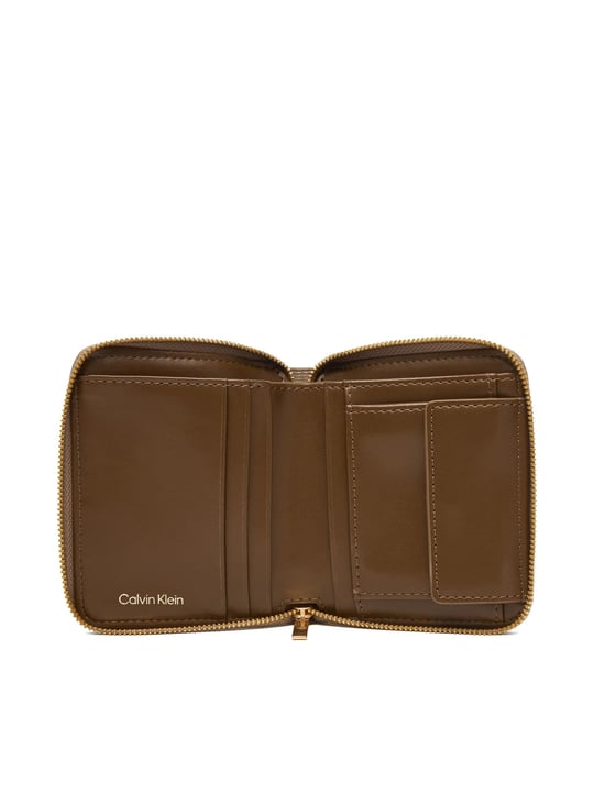 Calvin Klein Calvin Klein Kadın CK Monogram Logolu Fermuar Kapamalı Bozuk Para Cepli Ekstra Kart Bölmeli Haki Cüzdan LV04F1089G-3I6
