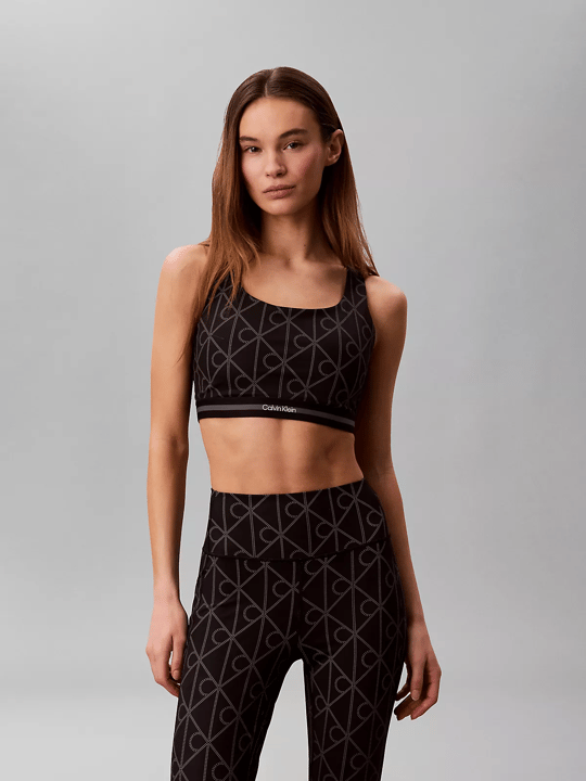 Calvin Klein Calvin Klein Kadın CK Yazı Desen Kolsuz Slim Fit Rahat Siyah Sporcu Sütyeni LVGWS6K347-ZKY