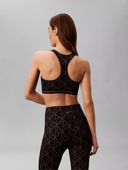 Calvin Klein Calvin Klein Kadın CK Yazı Desen Kolsuz Slim Fit Rahat Siyah Sporcu Sütyeni LVGWS6K347-ZKY