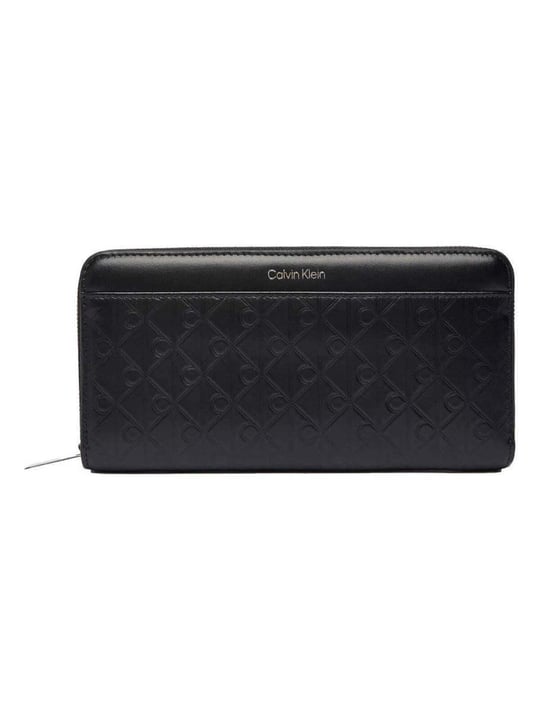 Calvin Klein Calvin Klein Kadın CK Yazı Detay Deri Fermuar Kapama Kart Ve Nakit Bölmeli Siyah Cüzdan LV04F1097G-UB1