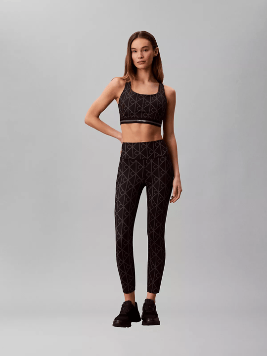 Calvin Klein Calvin Klein Kadın CK Yazı Desen Kolsuz Slim Fit Rahat Siyah Sporcu Sütyeni LVGWS6K347-ZKY