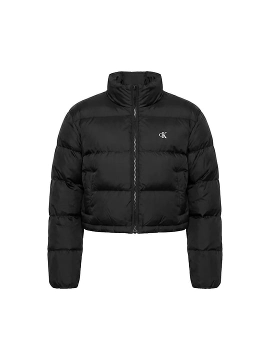 Calvin Klein Calvin Klein Kadın Crop Fit Kapitoneli Su İtici Dik Yaka Şişme Siyah Mont LV047H503G-UB1