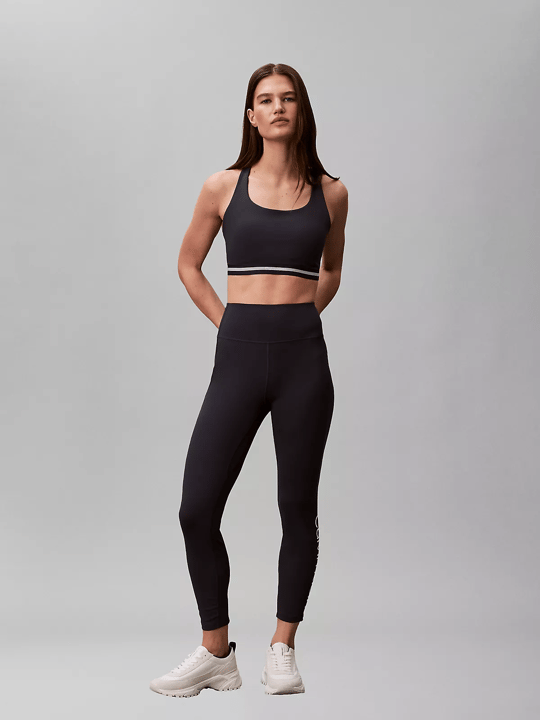 Calvin Klein Calvin Klein Kadın Dar Kalıp Logo Detaylı Elastik Bel Bantlı Crop Lacivert Sporcu Sütyeni LVGWS6K346-CCI