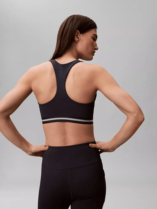 Calvin Klein Calvin Klein Kadın Dar Kalıp Logo Detaylı Elastik Bel Bantlı Crop Lacivert Sporcu Sütyeni LVGWS6K346-CCI