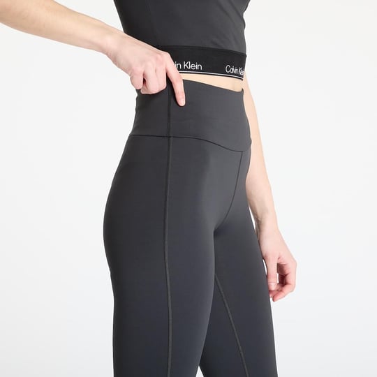Calvin Klein Calvin Klein Kadın Dar Kalıp Beli Lastikli Hızlı Kuruyan Geniş Paça Siyah Tayt LVGWS5L611-UB1