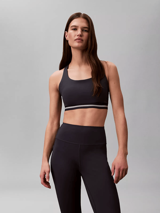 Calvin Klein Calvin Klein Kadın Dar Kalıp Logo Detaylı Elastik Bel Bantlı Crop Lacivert Sporcu Sütyeni LVGWS6K346-CCI