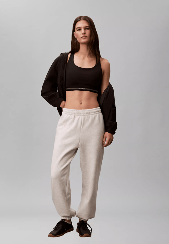 Calvin Klein Calvin Klein Kadın Dar Kalıp Logo Detaylı Elastik Bel Bantlı Crop Siyah Sporcu Sütyeni LVGWS6K346-UB1