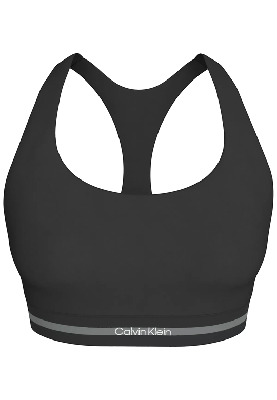 Calvin Klein Calvin Klein Kadın Dar Kalıp Logo Detaylı Elastik Bel Bantlı Crop Siyah Sporcu Sütyeni LVGWS6K346-UB1