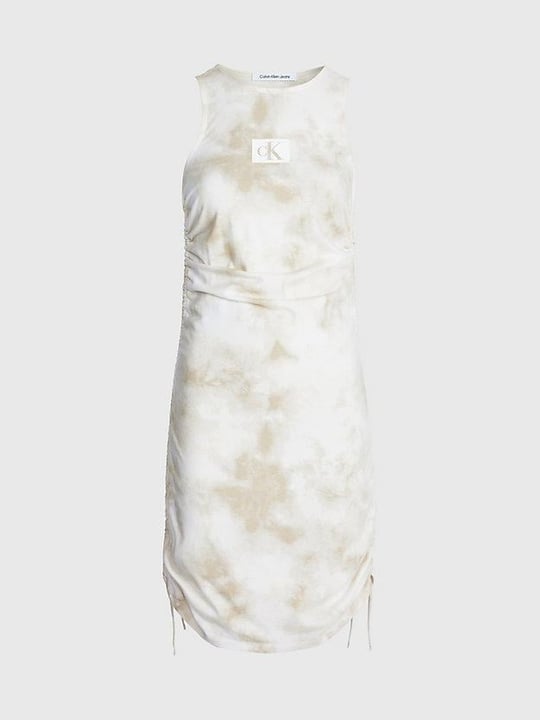 Calvin Klein Calvin Kleın Kadın Desenli Logolu Yuvarlak Yaka 0LA Elbise J20J221190-0LA