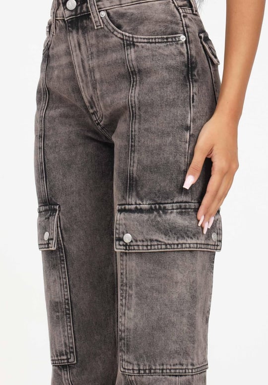 Calvin Klein Calvin Kleın Kadın Dokuma Kumaş  Normal Bel  Düz Model Gri Jeans J20J221763-1A4