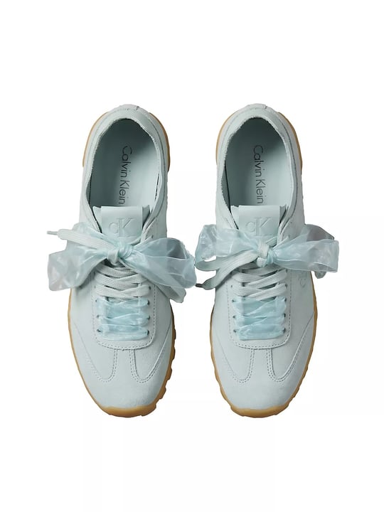 Calvin Klein Calvin Klein Kadın Düşük Bilekli Tül Detaylı Süet Mavi Sneaker HW0HW03150-PFD