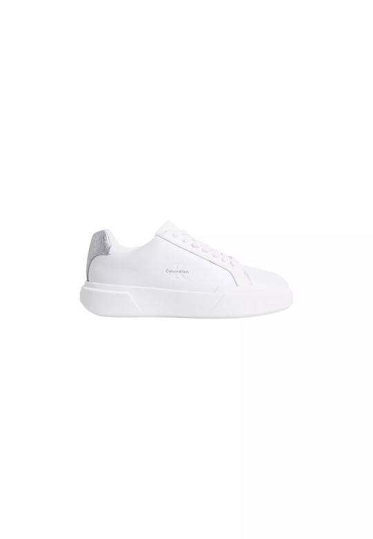 Calvin Klein Calvin Klein Kadın Düşük Bilekli TH Logo Detaylı Deri Beyaz Sneaker HW0HW02988-05Y