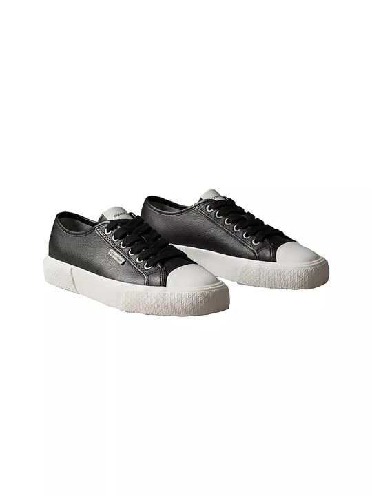 Calvin Klein Calvin Klein Kadın Düşük Bilekli CK Logo Detaylı Hakiki Deri Siyah Sneaker HW0HW03077-BEH