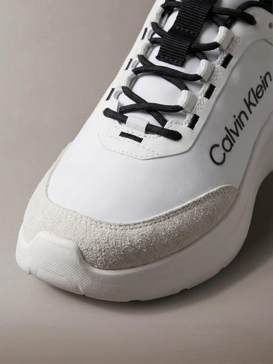 Calvin Klein Calvin Klein Kadın Düşük Bilekli Rahat Taban Logo İmzalı Süet Detaylı Beyaz Sneaker HW0HW03293-01W