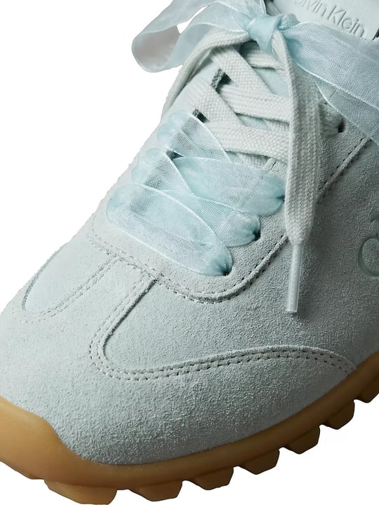 Calvin Klein Calvin Klein Kadın Düşük Bilekli Tül Detaylı Süet Mavi Sneaker HW0HW03150-PFD