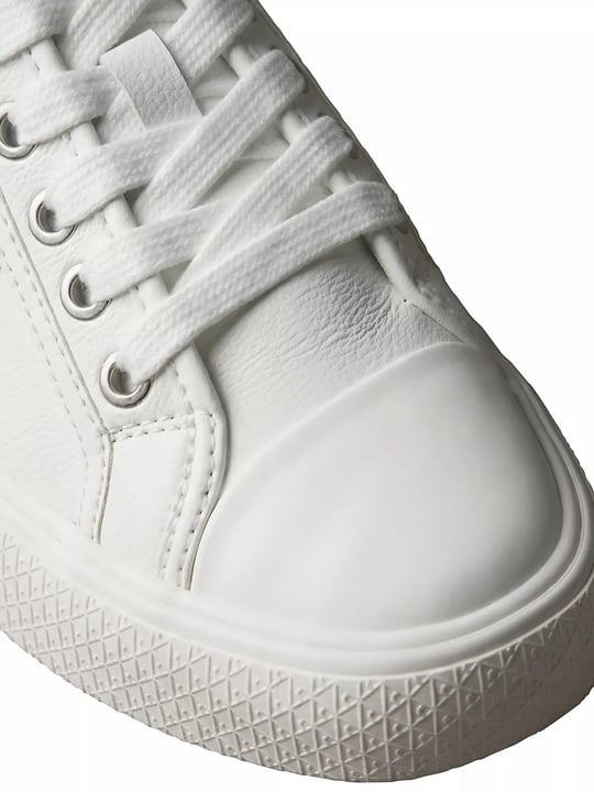 Calvin Klein Calvin Klein Kadın Düşük Bilekli CK Logo Detaylı Hakiki Deri Beyaz Sneaker HW0HW03077-0K4