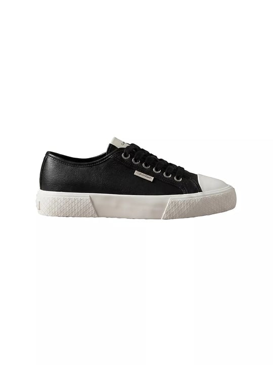 Calvin Klein Calvin Klein Kadın Düşük Bilekli CK Logo Detaylı Hakiki Deri Siyah Sneaker HW0HW03077-BEH