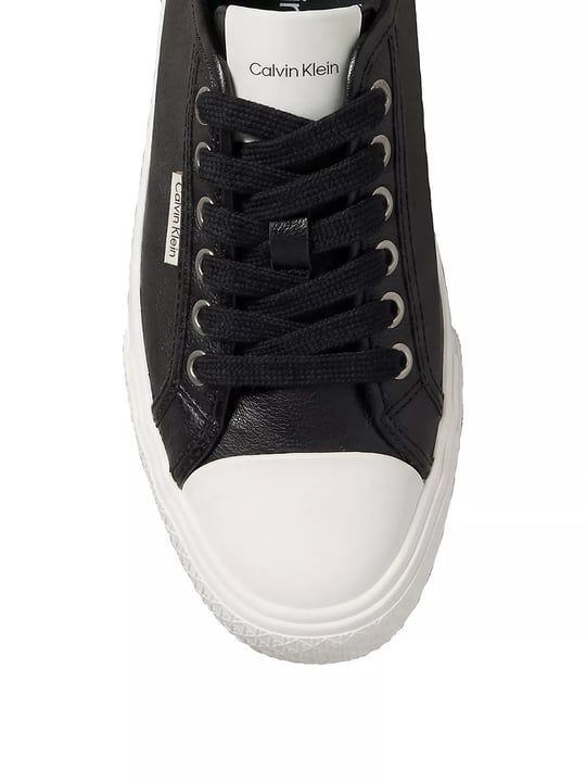 Calvin Klein Calvin Klein Kadın Düşük Bilekli CK Logo Detaylı Hakiki Deri Siyah Sneaker HW0HW03077-BEH