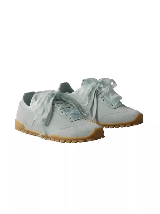 Calvin Klein Calvin Klein Kadın Düşük Bilekli Tül Detaylı Süet Mavi Sneaker HW0HW03150-PFD
