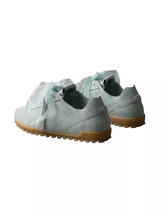 Calvin Klein Calvin Klein Kadın Düşük Bilekli Tül Detaylı Süet Mavi Sneaker HW0HW03150-PFD