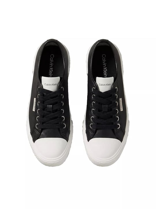 Calvin Klein Calvin Klein Kadın Düşük Bilekli CK Logo Detaylı Hakiki Deri Siyah Sneaker HW0HW03077-BEH