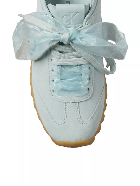 Calvin Klein Calvin Klein Kadın Düşük Bilekli Tül Detaylı Süet Mavi Sneaker HW0HW03150-PFD