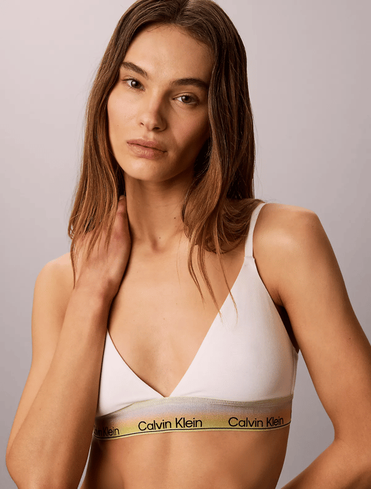 Calvin Klein Calvin Klein Kadın Elmas Kesim Pamuklu Logo Detaylı Beyaz Sütyen LV00QF8865-100