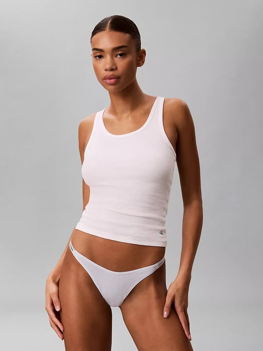 Calvin Klein Calvin Klein Kadın Esnek Pamuklu Logo Bantlı V Bel Üçlü Paket Siyah-Beyaz Külot LV00QD5394-GG2
