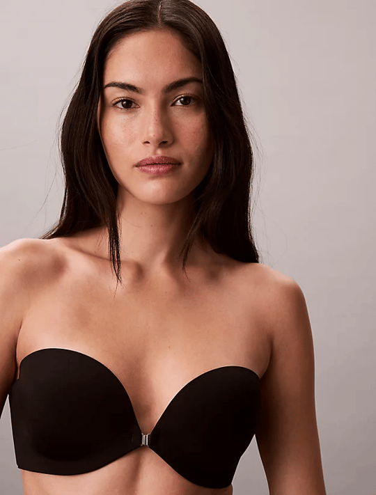 Calvin Klein Calvin Klein Kadın Göğsü Saran Ve Muhteşem Biir Push-up Etkisi Yaratan  İçten Destekli Askısız Siyah Sütyen LV00QF8413-UB1
