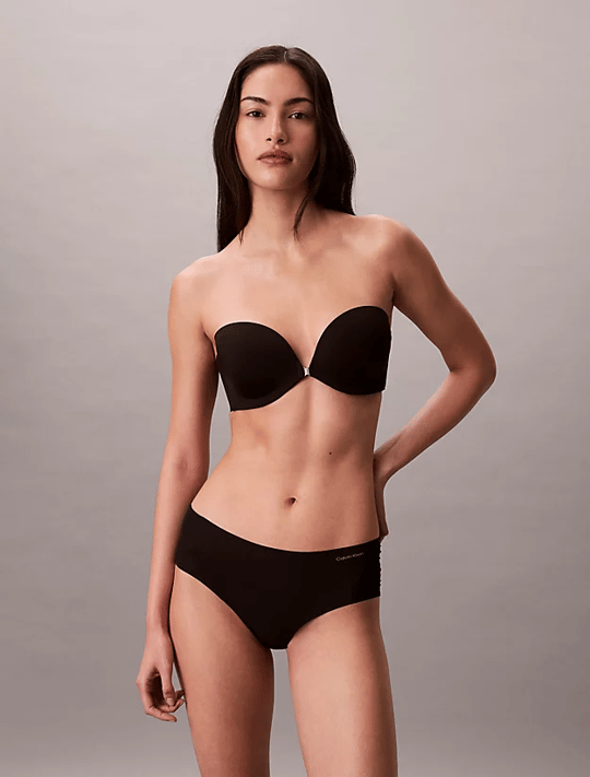 Calvin Klein Calvin Klein Kadın Göğsü Saran Ve Muhteşem Biir Push-up Etkisi Yaratan  İçten Destekli Askısız Siyah Sütyen LV00QF8413-UB1