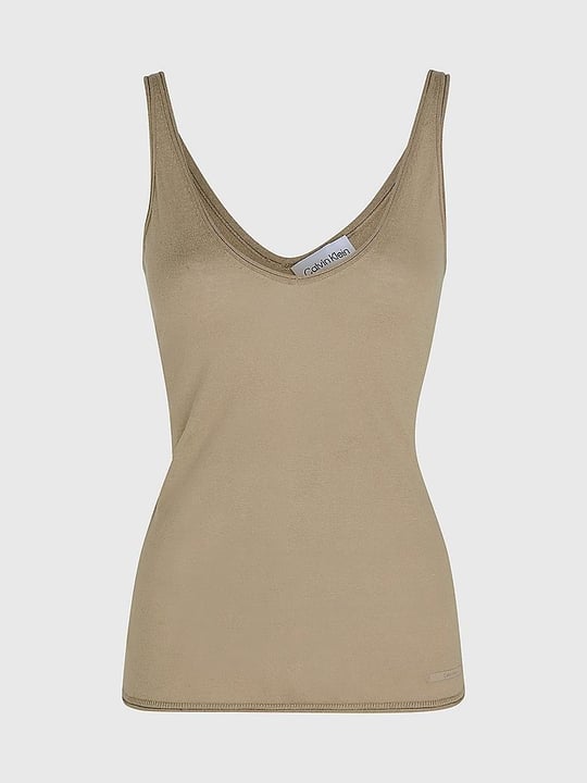 Calvin Klein Calvin Kleın Kadın İnce Askılı V Yaka Rahat Kesim Günlük Gri Spor Atlet K20K206524-PBS