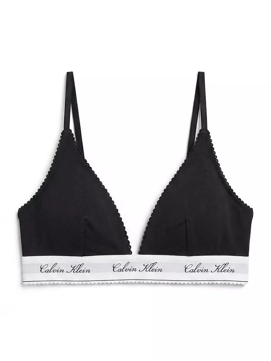 Calvin Klein Calvin Klein Kadın İnce İp Askılı V Yaka Siyah Bralet LV00QF9068-UB1