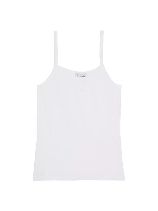 Calvin Klein Calvin Klein Kadın İp Askılı Kare Yaka CK Logo İşlemeli Beyaz Atlet LV047G208G-YAF