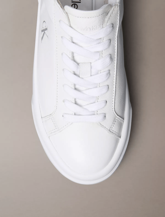 Calvin Klein Calvin Klein Kadın Kalın Topuk Deri Bağcıklı Rahat Taban Beyaz Sneaker YW0YW01929-0LC