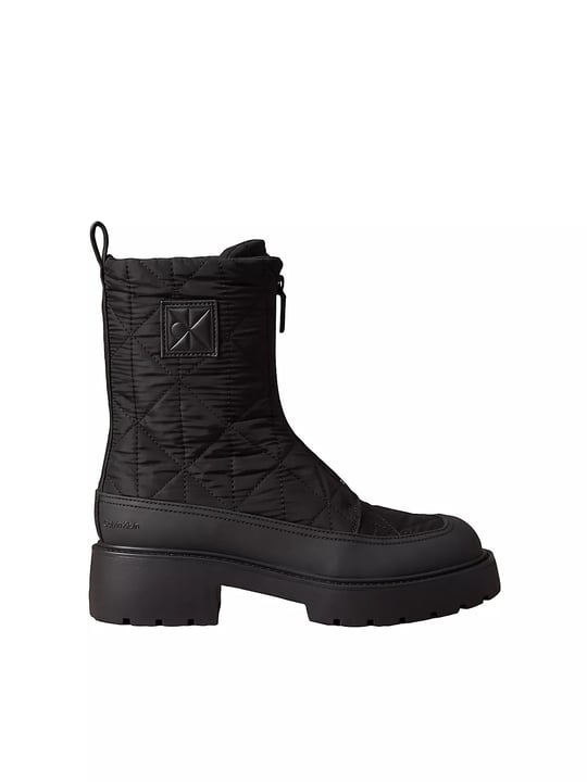 Calvin Klein Calvin Klein Kadın Kalın Tabanlı Fermuarlı Emblem Logo Desenli Mat Yüzey Siyah Bot & Bootie HW0HW03205-0GJ