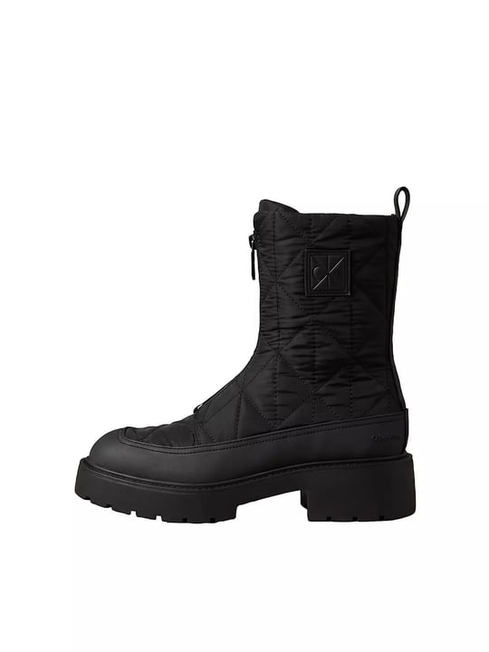 Calvin Klein Calvin Klein Kadın Kalın Tabanlı Fermuarlı Emblem Logo Desenli Mat Yüzey Siyah Bot & Bootie HW0HW03205-0GJ
