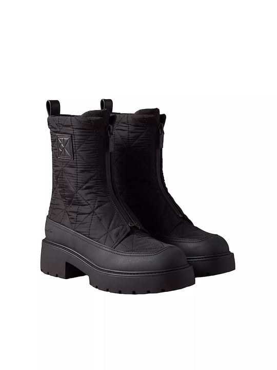 Calvin Klein Calvin Klein Kadın Kalın Tabanlı Fermuarlı Emblem Logo Desenli Mat Yüzey Siyah Bot & Bootie HW0HW03205-0GJ