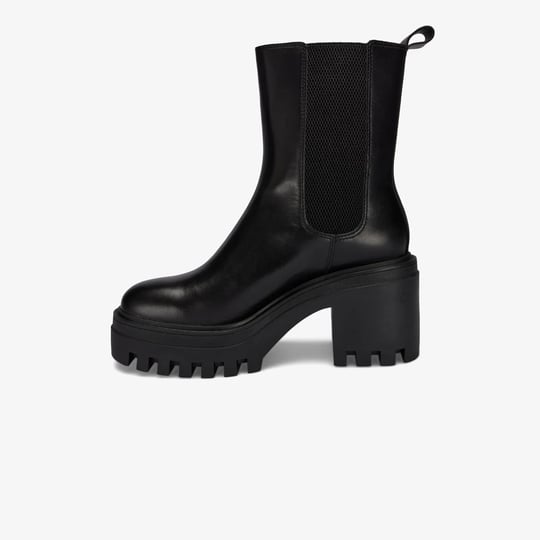 Calvin Klein Calvin Klein Kadın Kalın Topuklu %100 Deri Rahat Taban Siyah Bot & Bootie YW0YW01547-0GJ