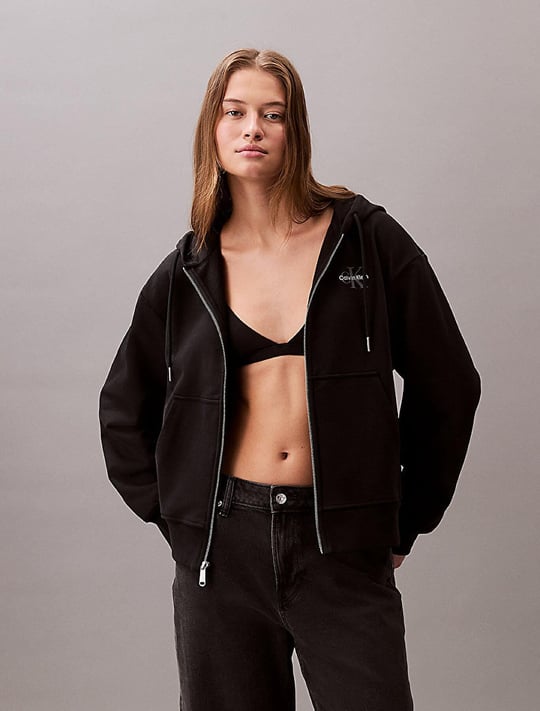 Calvin Klein Calvin Klein Kadın Kapşonlu Yaka Fermuarlı Uzun Kollu Siyah Ceket LV047B270G-UB1