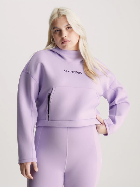 Calvin Klein Calvin Kleın Kadın Kapüşonlu Fermuar Kapamalı Uzun Kollu Mor Sweatshirt 00GWF3W325-SPI