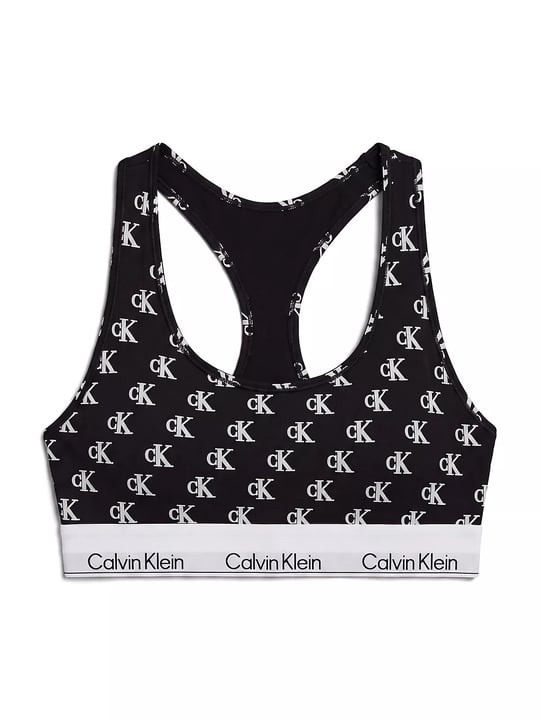 Calvin Klein Calvin Klein Kadın Kare Yaka Lastikli Dar Calvin Yazı Desenli Siyah3 Bralet LV00QF8493-JGJ