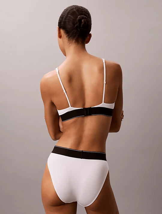 Calvin Klein Calvin Klein Kadın Logo Baskılı Elastik Bantlı Ayarlanabilir Askılı Beyaz Sütyen LV00QF8703-100