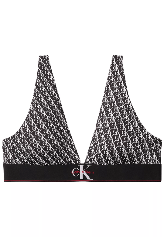 Calvin Klein Calvin Klein Kadın Logo Baskılı Elastik Bantlı Ayarlanabilir Askılı Siyah-Beyaz Sütyen LV00QF8703-2Y1