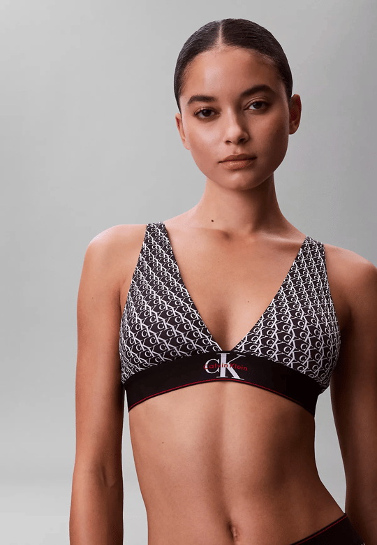 Calvin Klein Calvin Klein Kadın Logo Baskılı Elastik Bantlı Ayarlanabilir Askılı Siyah-Beyaz Sütyen LV00QF8703-2Y1