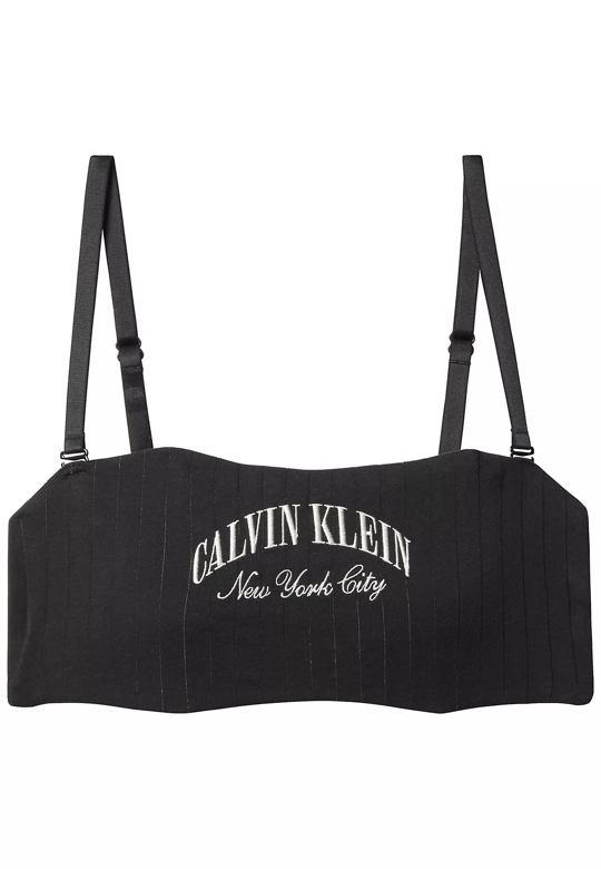 Calvin Klein Calvin Klein Kadın Logo Detaylı Straplez Yakalı Crop Siyah Sütyen LV00QF8710-UB1