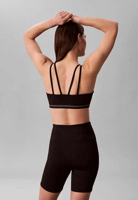 Calvin Klein Calvin Klein Kadın Logo Detaylı Elastik Bel Bantlı İnce İp Askılı Siyah Sporcu Sütyeni LVGWS6K345-UB1