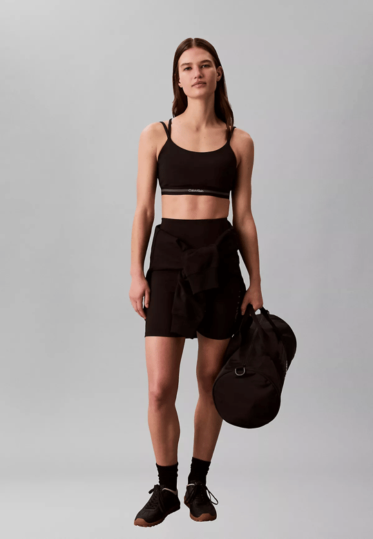 Calvin Klein Calvin Klein Kadın Logo Detaylı Elastik Bel Bantlı İnce İp Askılı Siyah Sporcu Sütyeni LVGWS6K345-UB1